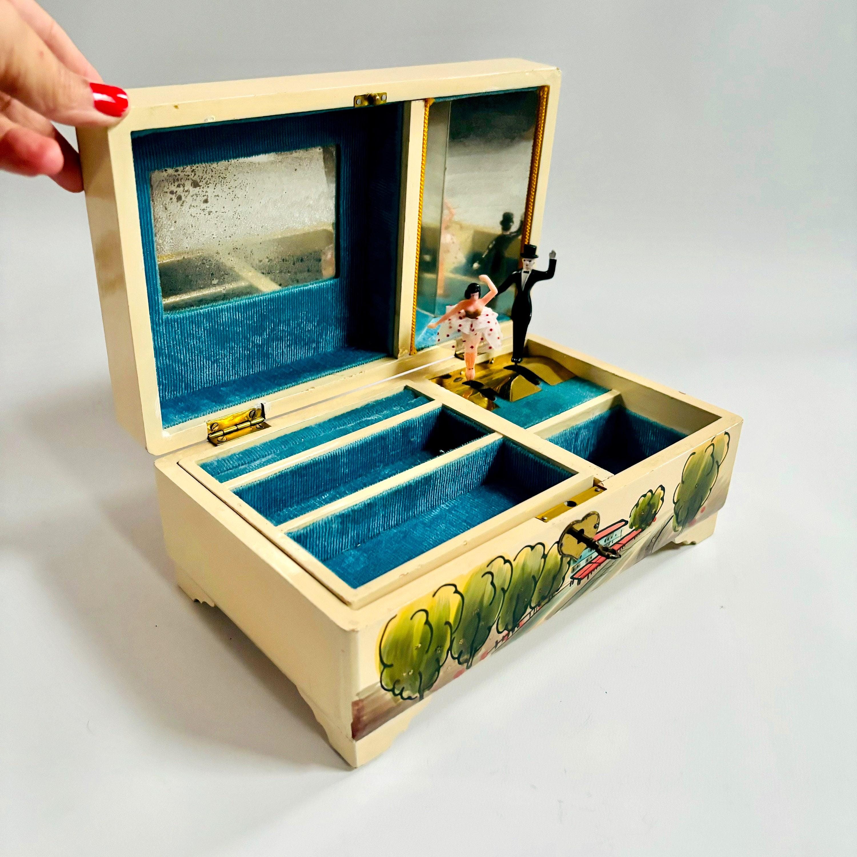 Vintage TOYO Japanese Musical Box: Cream Scenic Design (for Repair