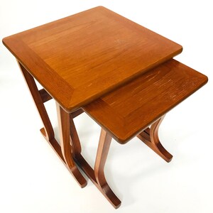 Parker Knoll Teak Nesting Tables: Mid-Century Modern Side Tables, Set of 2