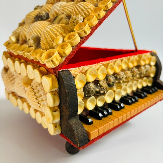 Boîte à Bijoux Ancienne En Forme De Piano à Queue - Vintage Français, Décoration Collection