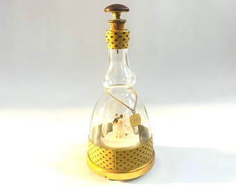 Bols Gold Fleck Ballerina Liquid Bottle Alcohol Vintage