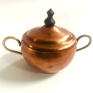 Azucarero de cobre vintage: ARGY Europe, diseño moderno de mediados de siglo