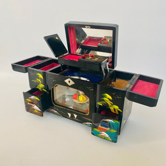 RARE Vintage XL Japanese Jewellery Box Ballerina wind up Etsy
