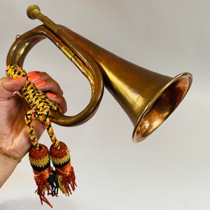 Retro Brass Charge Horn, Copper Trumpet Bugle, Old Musical