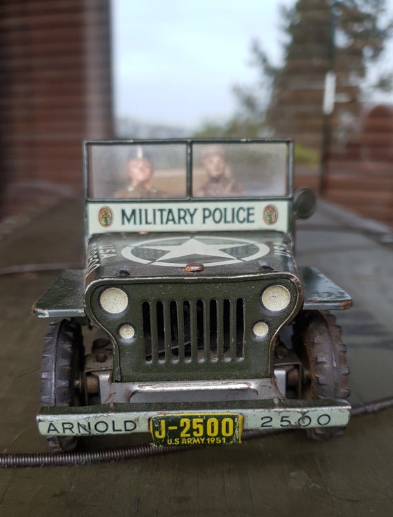 Tin Toy Tin Arnold Jeep J 2500 Military Police Made In Us Etsy