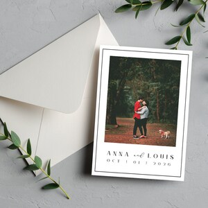 Simple Line Photo Minimalist Save the Date Template, Save The Date With Photo, Editable Save The Date, Save The Date, Instant Download
