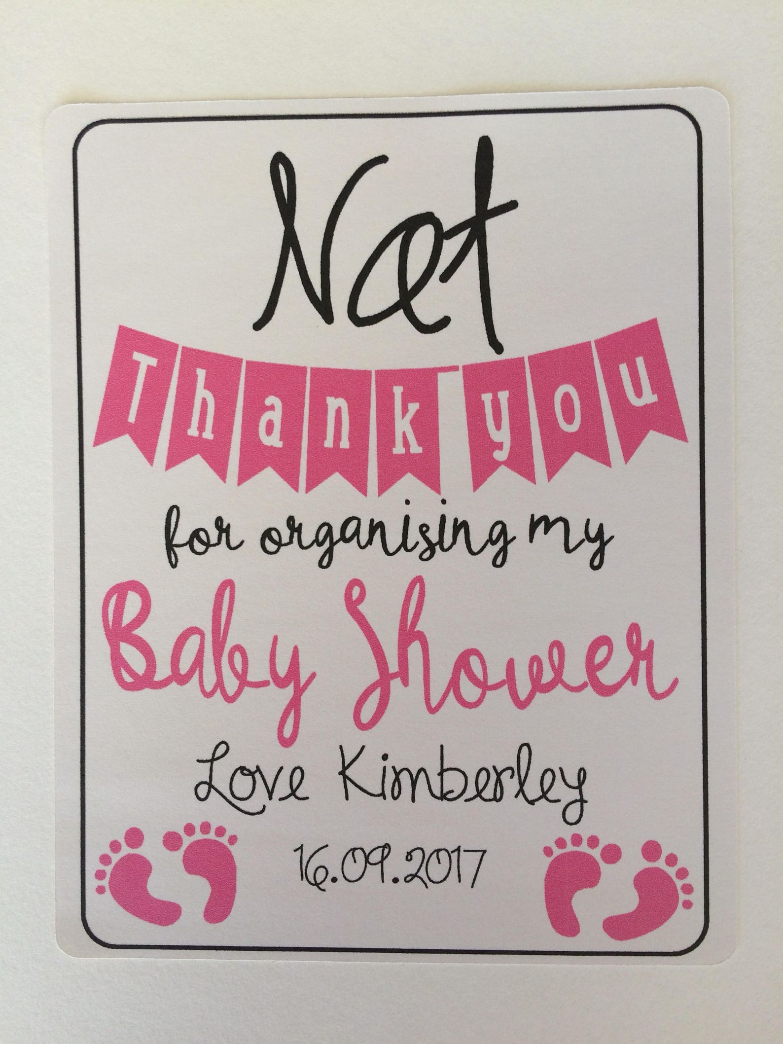 Thank you for organising my Baby Shower Personalised wine Etsy