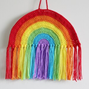 Fringed Rainbow Wall Hanging |Crochet Rainbow