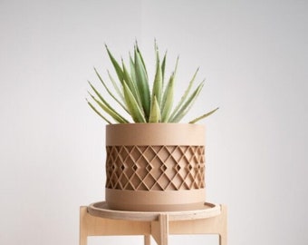 jardinière d'intérieur bois AZTEK pot pour plante intérieur succulente ou plantes stabilisées