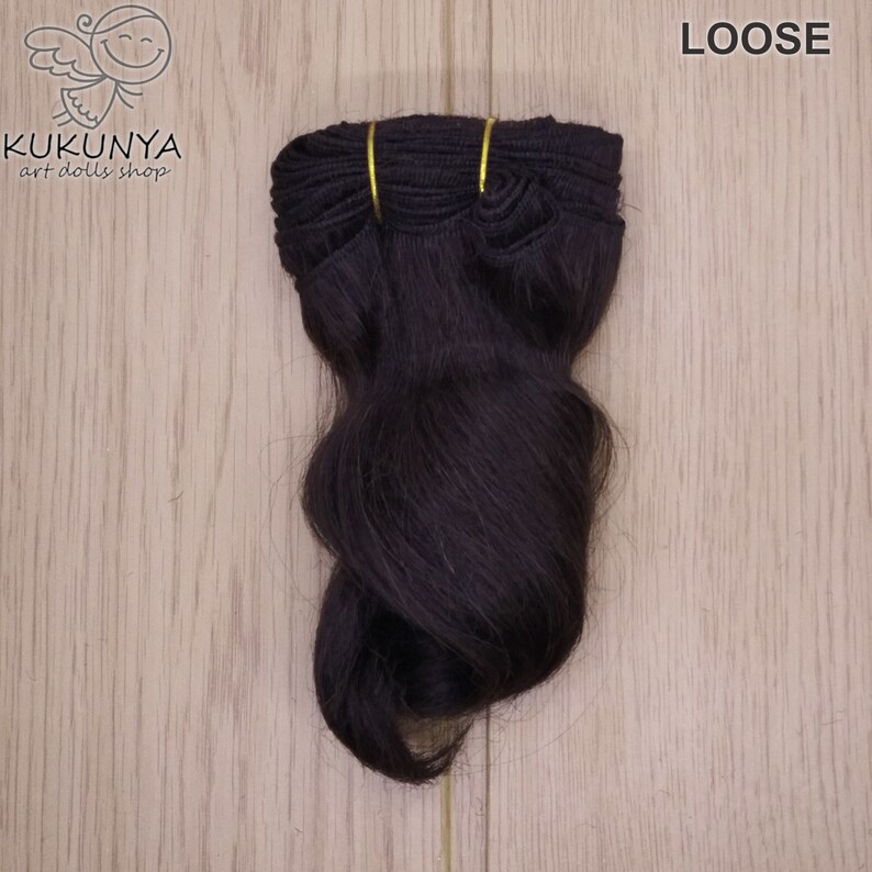 Natural Goat Mohair Hair Weft Dark Brown #2