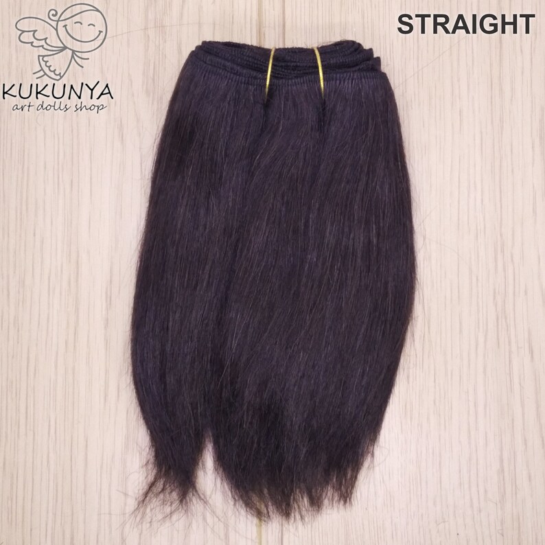 Natural Goat Mohair Hair Weft Dark Brown #2