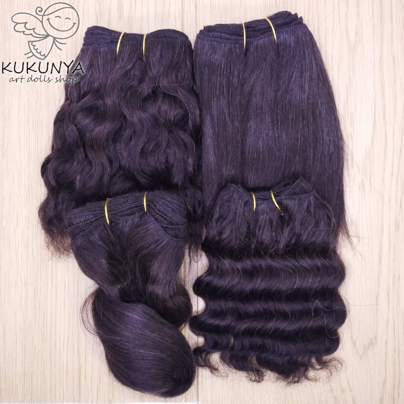 Natural Goat Mohair Hair Weft Dark Brown #2
