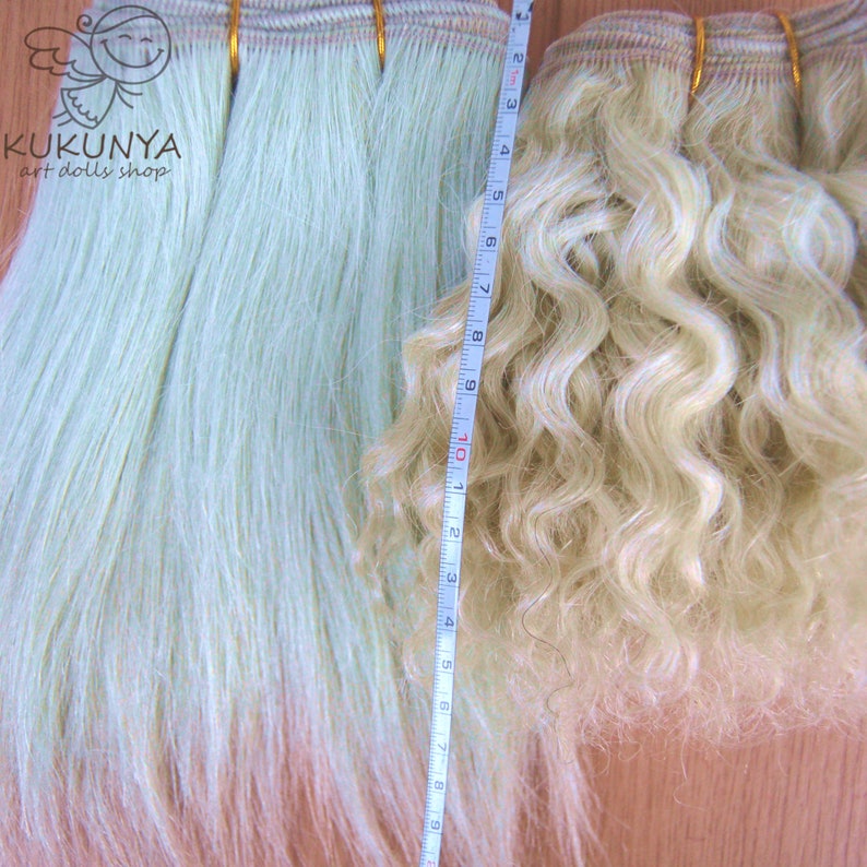Natural Goat Mohair Hair Weft Light Green