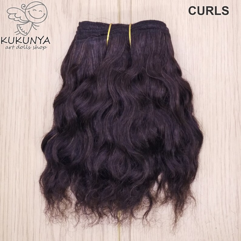 Natural Goat Mohair Hair Weft Dark Brown #2