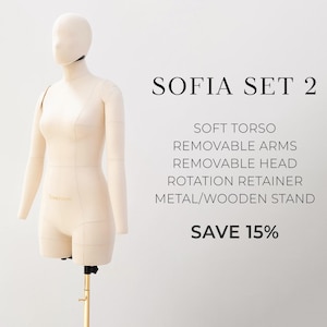 SOFIA SET 2 - SAVE 15% // Complete set for fabulous fit of your designs | Standard or plus size pinnable tailor dummy form made of soft foam