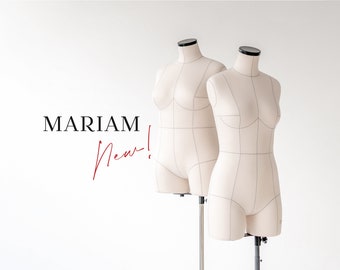 MARIAM // Anatomic tailor dress form with reference lines | Soft tailor dummy | Sewing mannequin with guide lines | Lingerie dress form