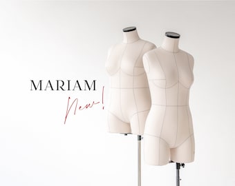 MARIAM // Anatomic tailor dress form with reference lines | Soft tailor dummy | Sewing mannequin with guide lines | Lingerie dress form