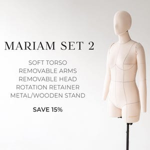 MARIAM SET 2 - SAVE 15% // Professional tailor dress form with reference lines | Soft tailor torso | Sewing mannequin | Lingerie dress form