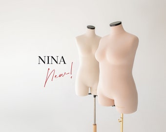 NINA // Morbida forma anatomica di abito su misura / Torso di manichino sarto professionale / Completamente fissabile / Manichino su misura / Perfetto per il design di lingerie