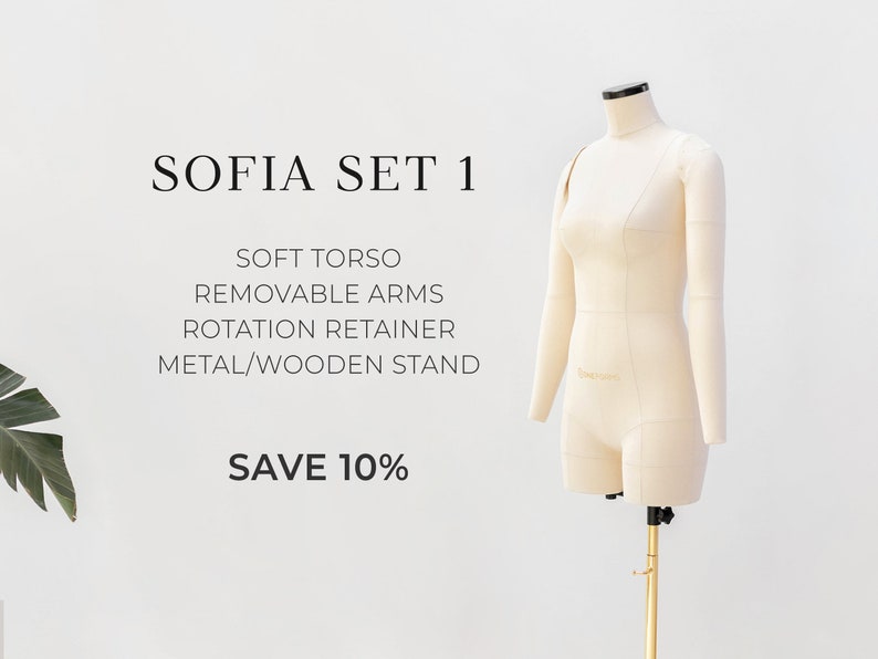 SOFIA SET 1 SAVE 10% // Soft anatomic tailor dress form with 2 arms Plus size tailor mannequin for your sewing studio Custom size image 1
