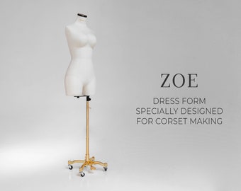 ZOE // Extra soft anatomic dress form for corset and lingerie design | 100% pinnable and compressible tailor mannequin torso