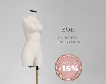 ZOE // Extra soft compressible dress form for corset and lingerie design | 100% pinnable and anatomic tailor mannequin torso
