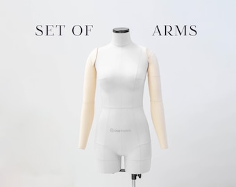 PAIR OF ARMS for Sofia/Mariam/Zoe dress forms, cotton cover | Pinnable soft arms for draping, pattern making | Tailor mannequin accessory