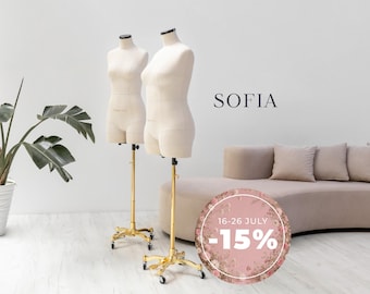 SOFIA // Soft compressible tailor dress form with legs and construction lines | Tailor mannequin | Custom sizes | For truly fabulous fit