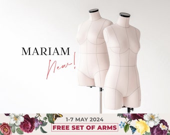 MARIAM // Anatomic tailor dress form with reference lines | Soft tailor dummy | Sewing mannequin with guide lines | Lingerie dress form