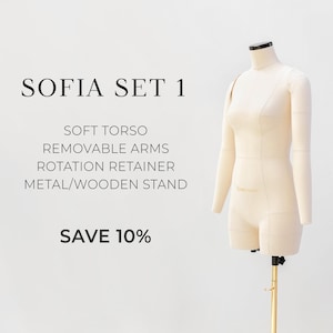 SOFIA SET 1 - AHORRA 10% // Maniquí de sastre anatómico suave con 2 brazos / Maniquí de sastre de talla grande para tu estudio de costura / Tamaño personalizado