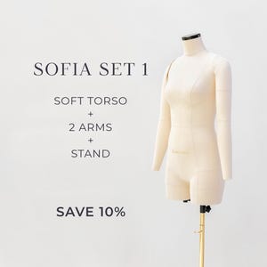 SOFIA Mjuk Anatomisk Klädform med Ärmar (SET 1) – Professionell Skräddare Skyltdocka