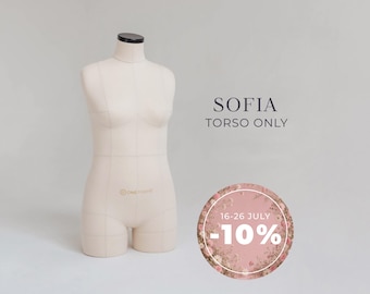 SOFIA (NO STAND, torso only) // Soft tailor dress form with legs | Tailor mannequin | Fully pinnable | Tailor dummy | For truly fabulous fit