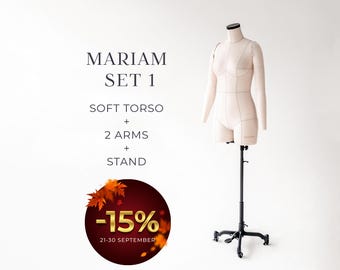 MARIAM Soft Tailor Dress Form with Arms (SET 1) – Professional Sewing Mannequin