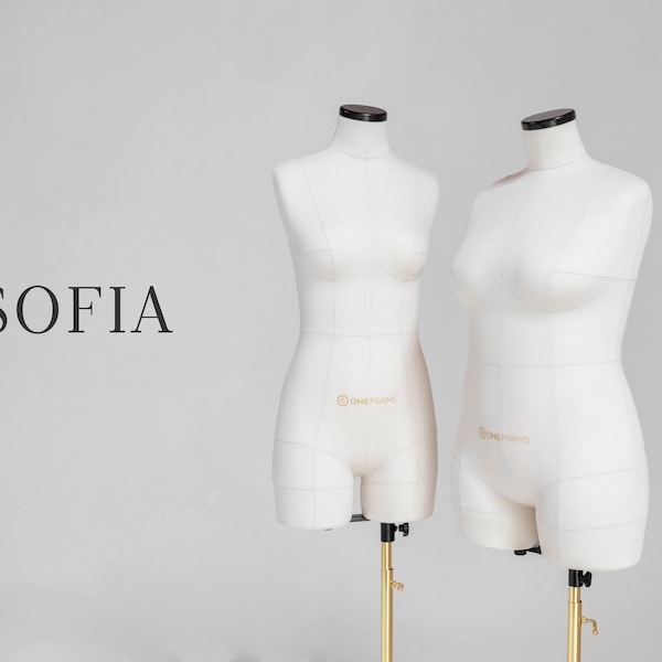 SOFIA // Forme de robe de tailleur anatomique douce avec épaules « pliables » | Torse de mannequin sur mesure | Entièrement épingable | Tailles personnalisées disponibles