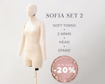 SOFIA SET 2 - SAVE 20% // Complete set for fabulous fit of your designs | Standard or plus size pinnable tailor dummy form made of soft foam