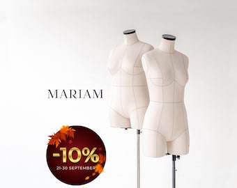 MARIAM Professional Anatomic Dress Form | Soft Sewing Dummy with Reference Lines