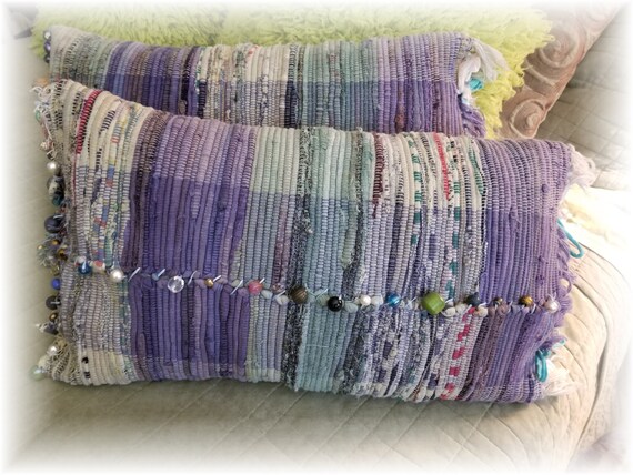 Fab Boho Rag Rug Pillows Upcycled Wild And Free Hand Sewn Etsy