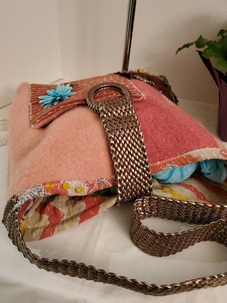 Trapper Point Blanket Upcycled Pink Shoulder Tote Bag Etsy