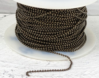 1mmボールチェーン - アンティーク真鍮 - CH131-AB - 長さをお選び