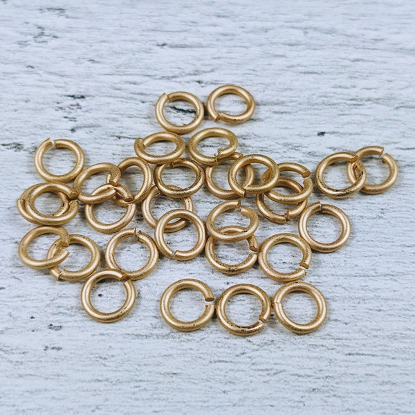 6mm Matte Gold Open Jump Rings