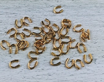 Gold Plated Wire Guardians, Guards, 3x4.5mm, 25pcs. Wire Protector