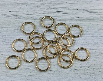 8mm Satin Matte Gold Closed Jump Rings