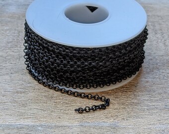 Matte Black 4mm Rolo Chain CC48