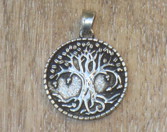 Double Sided Ethnic Nepal 32mm Tibetan Silver Om Symbol Round Bead Namaste Yoga