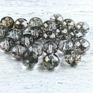 Czech Glass 6x9mm Faceted Platinum Rondelle Beads, 25pcs. Rondell