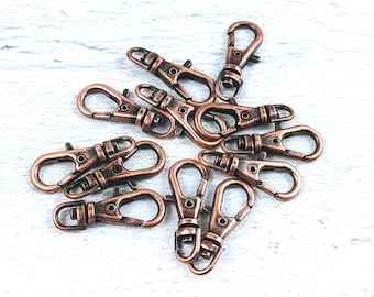 23mm Antique Copper Swivel Lobster Clasp Closures