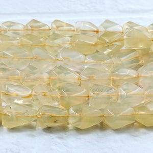 14-16mm Beautiful Faceted Nugget Lemon Quartz Gemstone Beads, 16&quot; Strand, Approx. 26pcs. Chunky