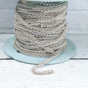 4mm Silver Plated Wheat Chain