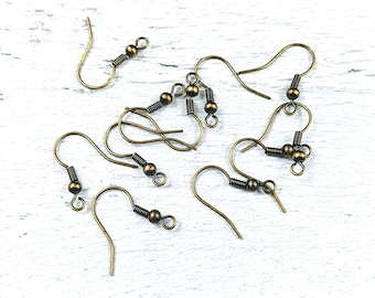 Antique Brass Hook Earrings, French Hook, Dangles, Ear Wires