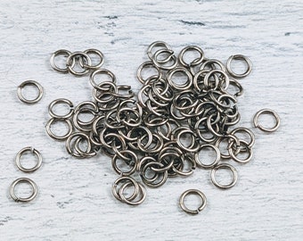 4mm Antique Silver Open Jump Rings