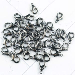 Gunmetal Plated Lobster Clasps 15x9mm